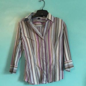 Express blouse XS blue and purple stripe